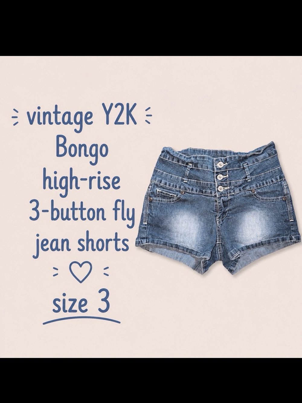 BONGO Girls' High-Rise Denim Shorts in Blue Wash